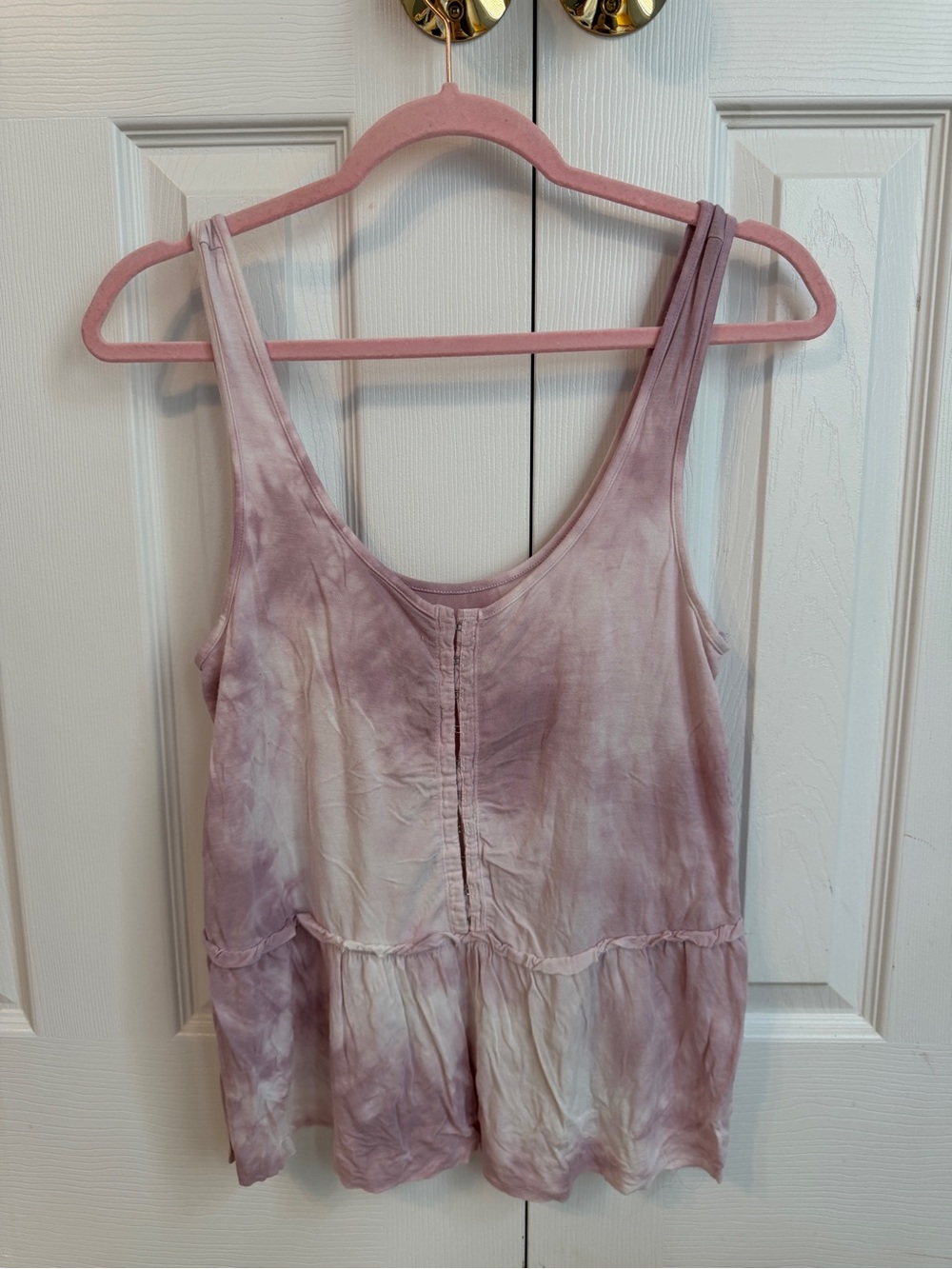 American Eagle Outfitters Lavender Tie-Dye Peplum Tank